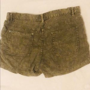 Free People Shorts - Free People dark distressed green short, size 10. Free People Shorts - Free People dark distressed green short, size 10.
